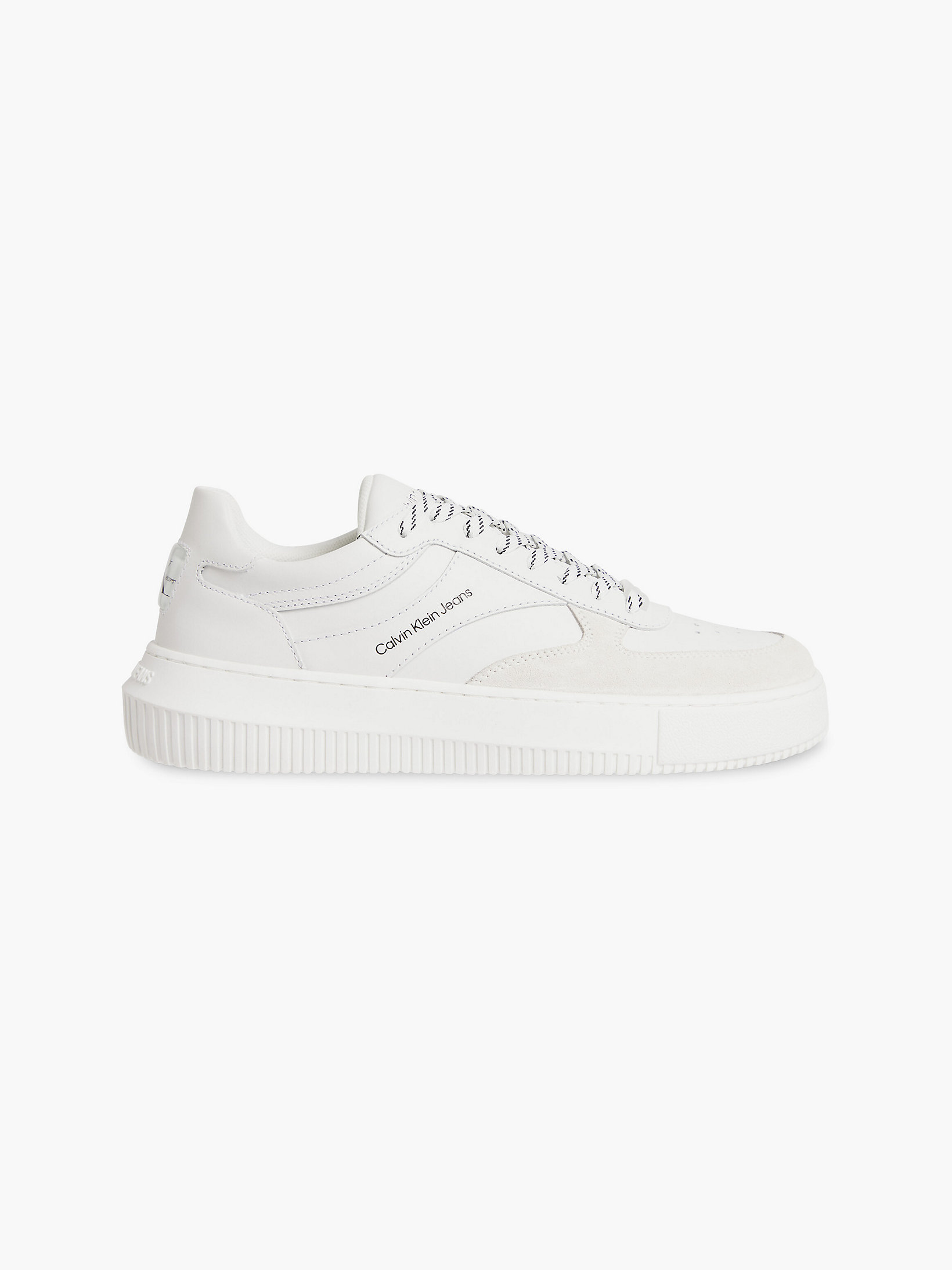 Bright White Leather Trainers undefined women Calvin Klein