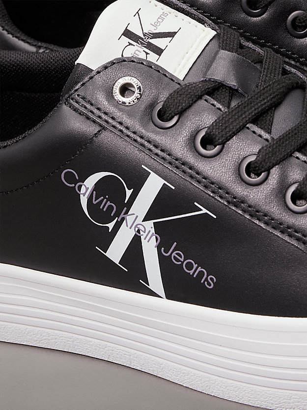 BLACK Plateau-Sneakers aus Leder für Damen CALVIN KLEIN JEANS