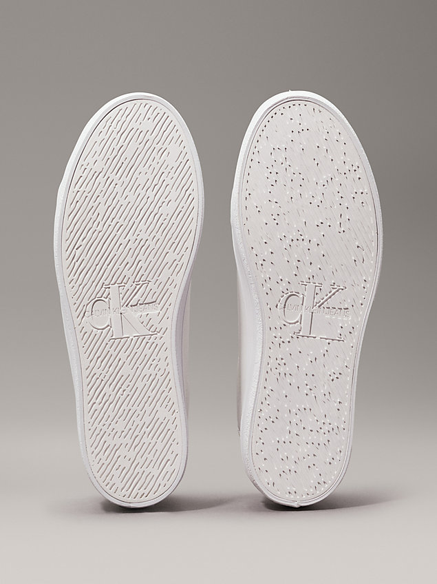 white plateau-sneakers aus leder für damen - calvin klein jeans