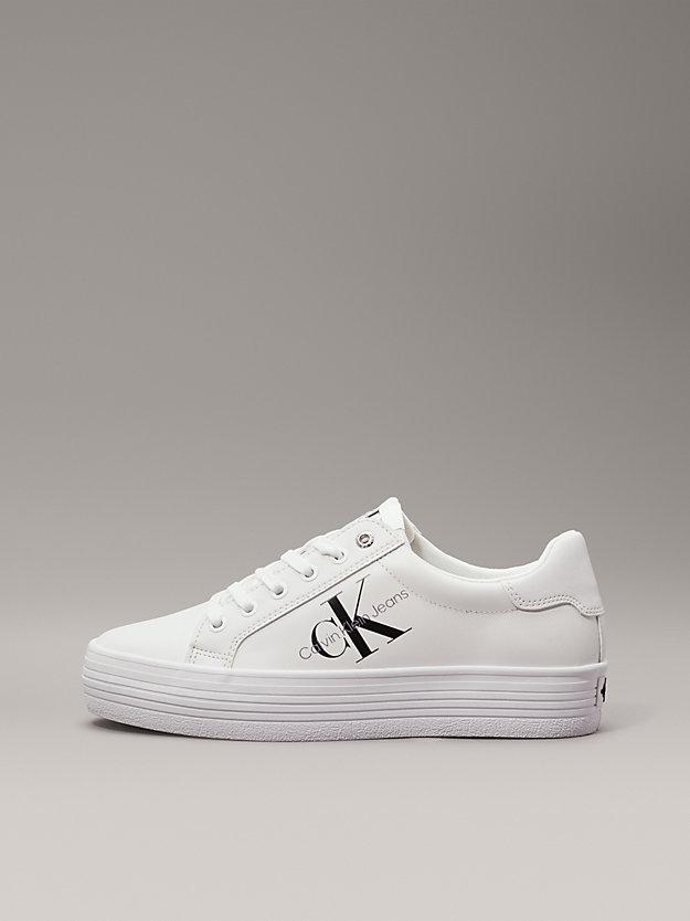 BRIGHT WHITE Plateau-Sneakers aus Leder für Damen CALVIN KLEIN JEANS