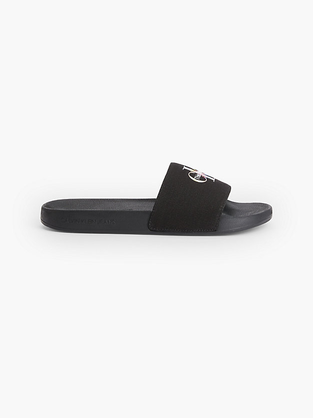 BLACK Recycled Canvas Sliders - Pride for women CALVIN KLEIN JEANS