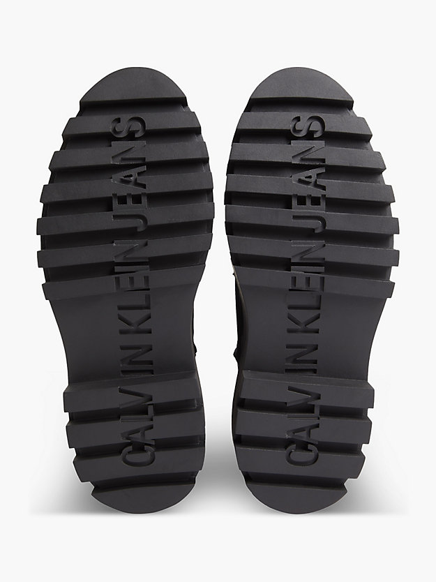 black skórzane buty za kostkę na platformie dla kobiety - calvin klein jeans