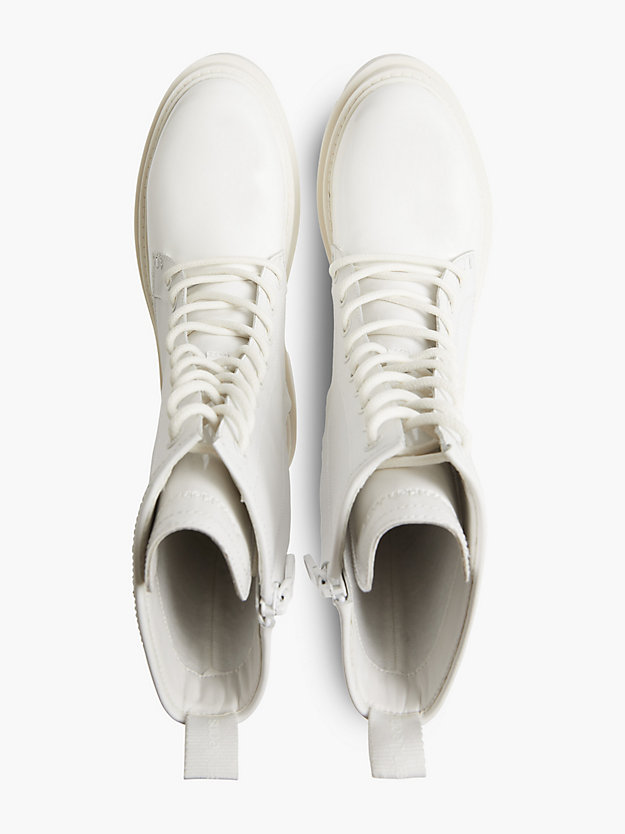 white leather platform boots for women calvin klein jeans