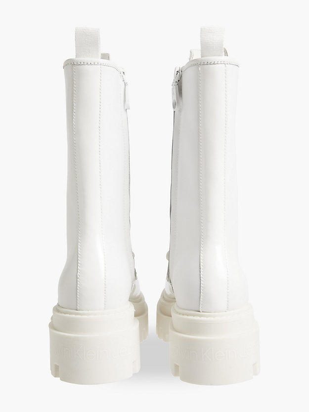 bottes en cuir avec semelle compensée white pour femmes calvin klein jeans