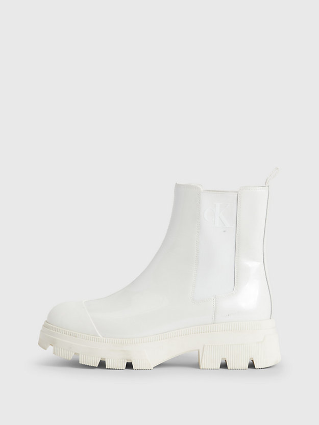 white patent chunky chelsea boots for women calvin klein jeans