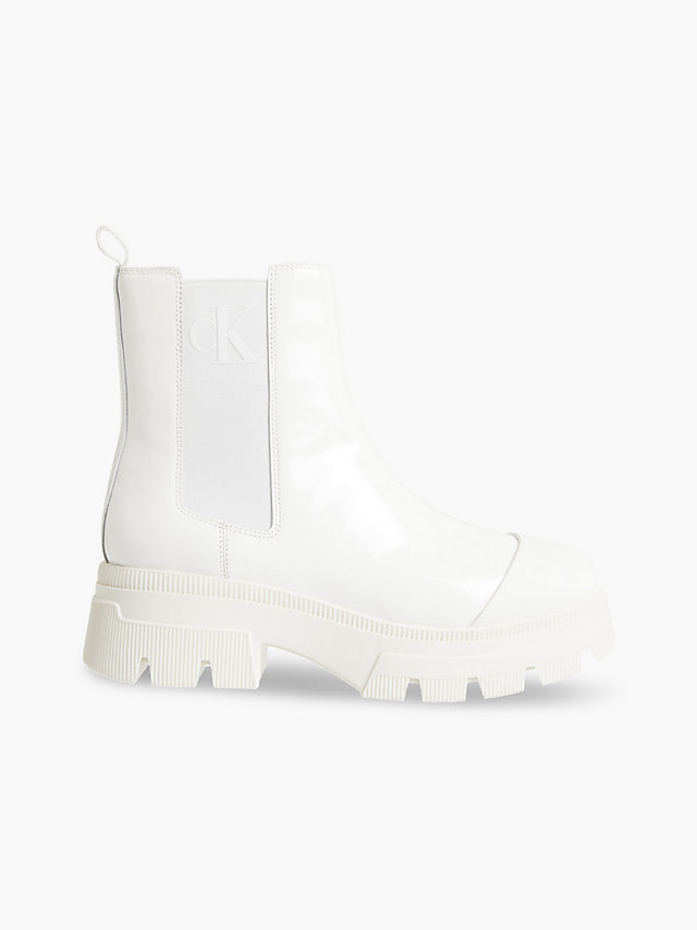 White Patent Chunky Chelsea Boots undefined women Calvin Klein