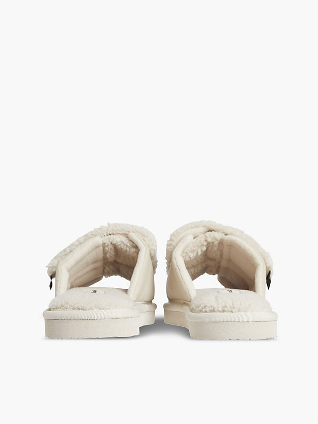 EGGSHELL Recycled Faux Shearling Slippers for women CALVIN KLEIN JEANS