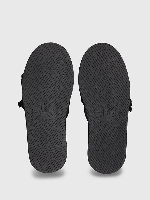 pantofole in montone sintetico riciclato black da donna calvin klein jeans