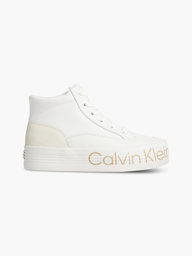 White Gerecyclede High-Top Plateau Sneakers undefined dames Calvin Klein