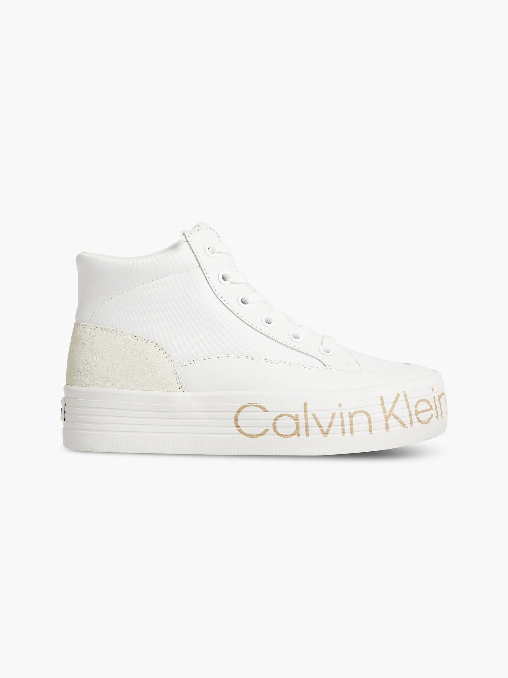 White > Gerecyclede High-Top Plateau Sneakers > undefined dames - Calvin Klein