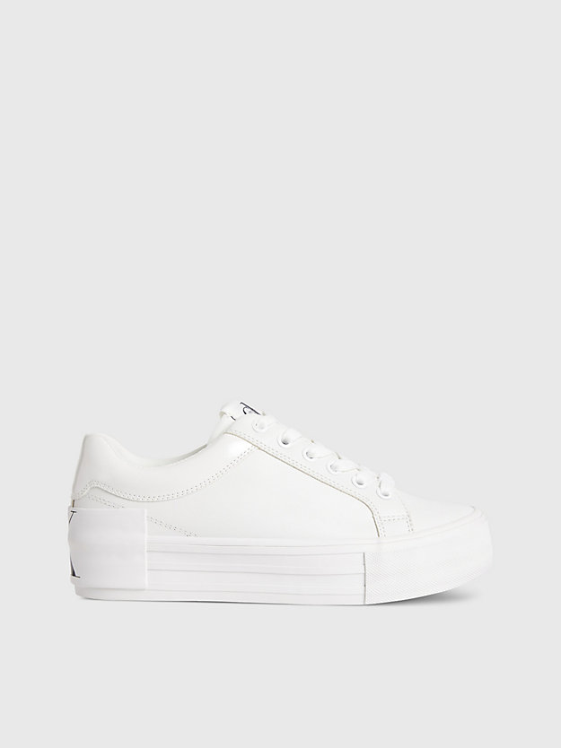 WHITE Leren plateau sneakers voor dames CALVIN KLEIN JEANS