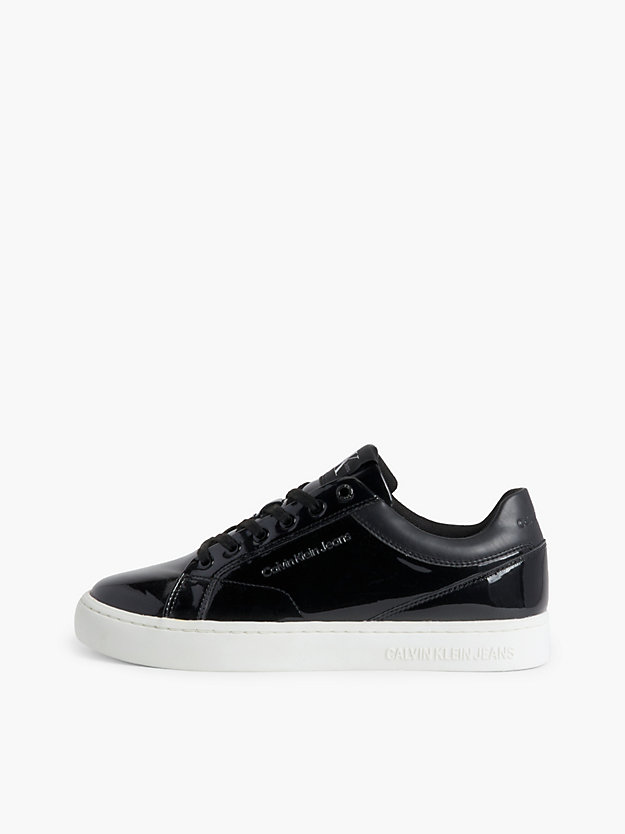 BLACK Patent Leather Trainers for women CALVIN KLEIN JEANS