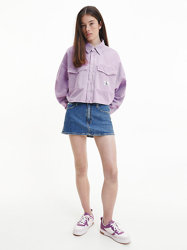 purple skórzane tenisówki dla kobiety - calvin klein jeans