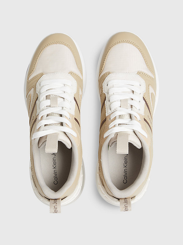 EGGSHELL/CANDIED GINGER Leather Trainers for women CALVIN KLEIN JEANS