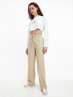 sneakers in pelle eggshell/candied ginger da donna calvin klein jeans