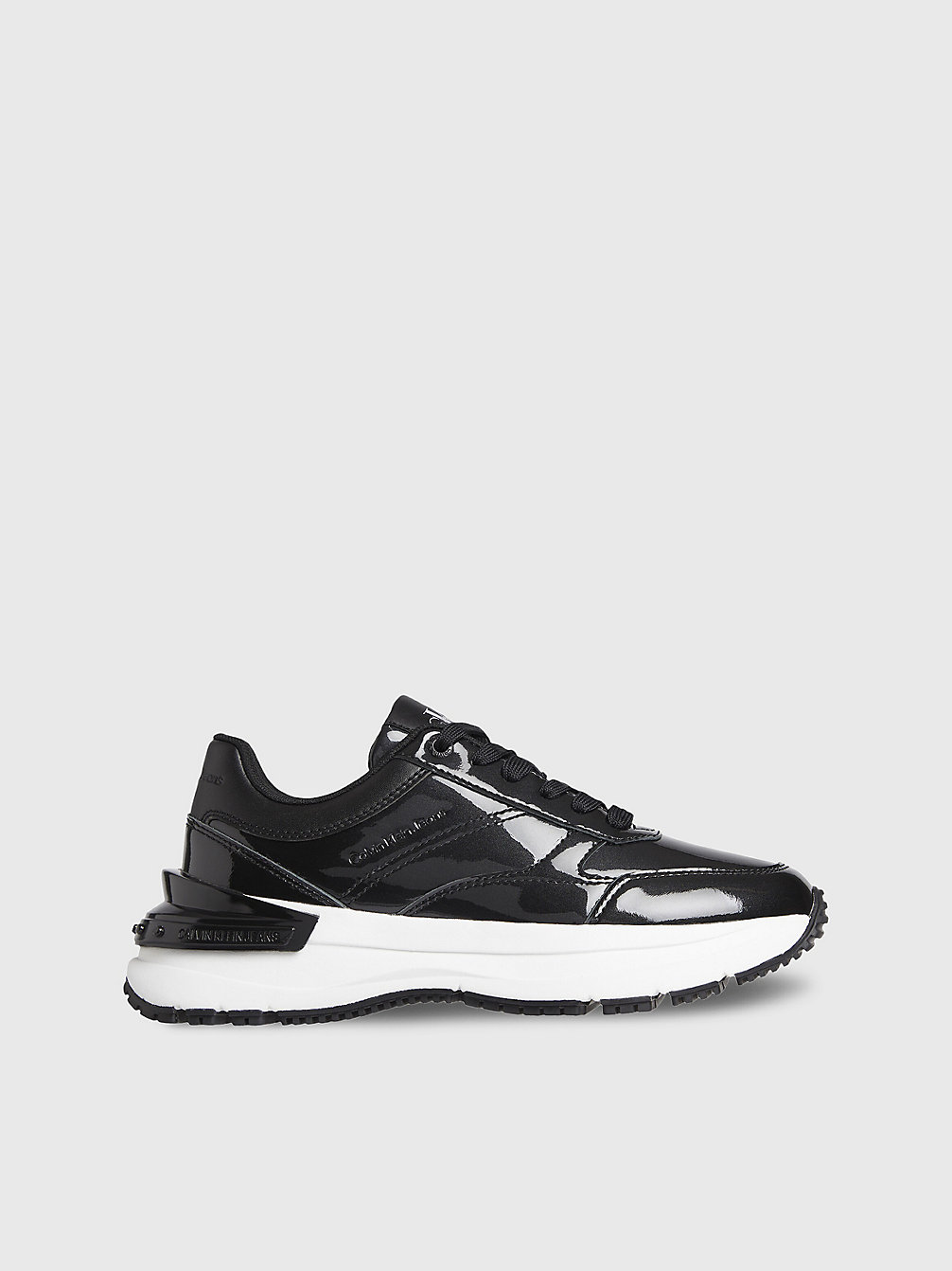 BLACK Patent Leather Chunky Trainers undefined women Calvin Klein