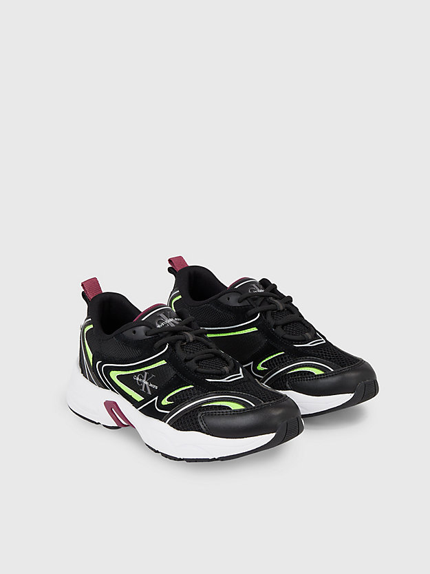 black/amethyst/lime leather trainers for women calvin klein jeans