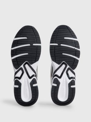 BRIGHT WHITE/BLACK Leather Trainers for women CALVIN KLEIN JEANS