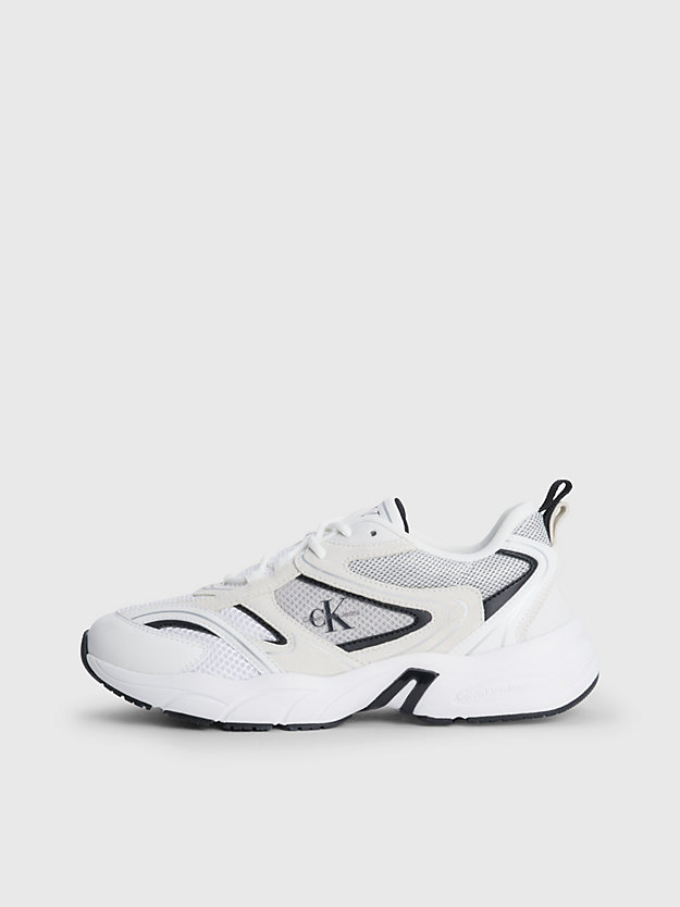 BRIGHT WHITE / BLACK Leather Trainers for women CALVIN KLEIN JEANS