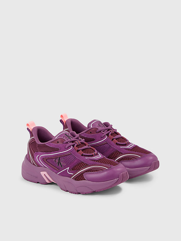 amethyst/amaranth/cotton candy leather trainers for women calvin klein jeans