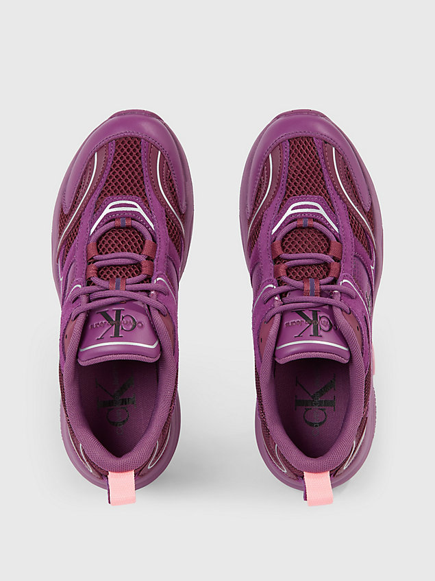 purple leather trainers for women calvin klein jeans
