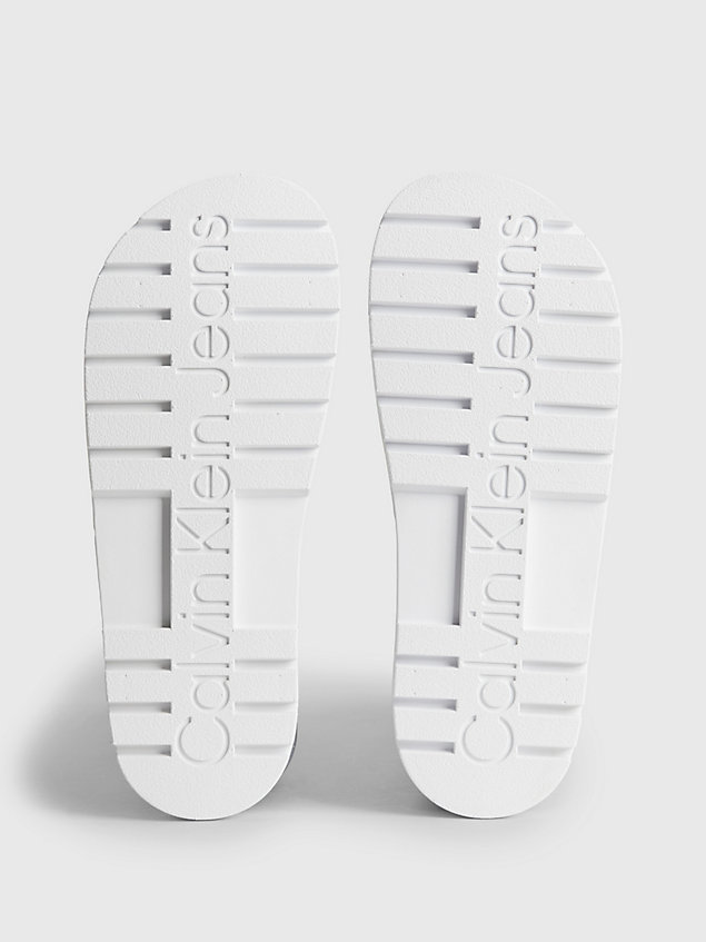 claquettes avec logos white pour femmes calvin klein jeans