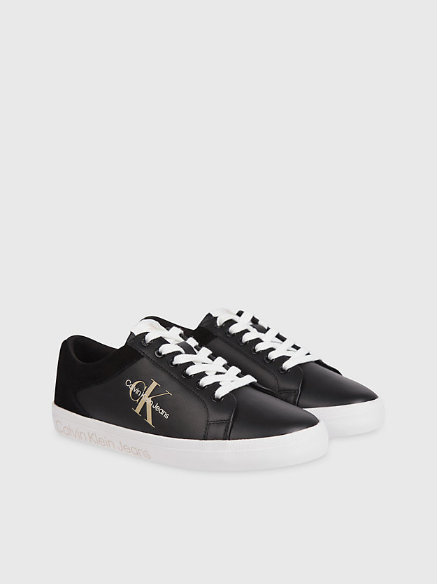 BLACK Leather Trainers for women CALVIN KLEIN JEANS