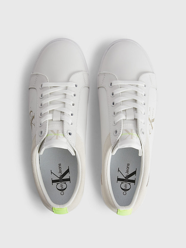 WHITE Leather Trainers for women CALVIN KLEIN JEANS