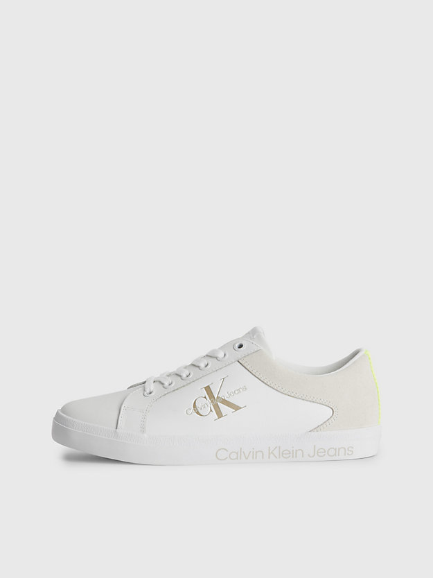 WHITE Leather Trainers for women CALVIN KLEIN JEANS