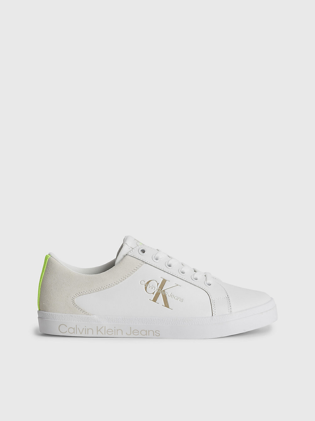WHITE Leather Trainers undefined women Calvin Klein