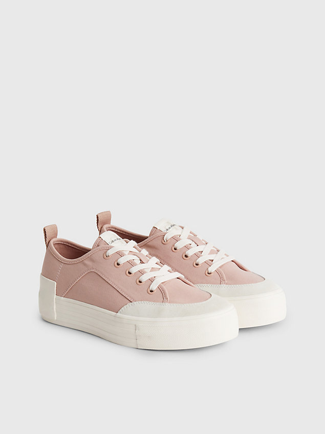pink recycled canvas platform trainers for women calvin klein jeans
