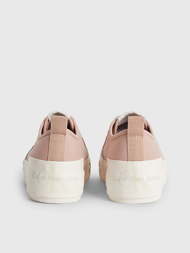 CAFE CREME/EGGSHELL Recycled Canvas Platform Trainers for women CALVIN KLEIN JEANS