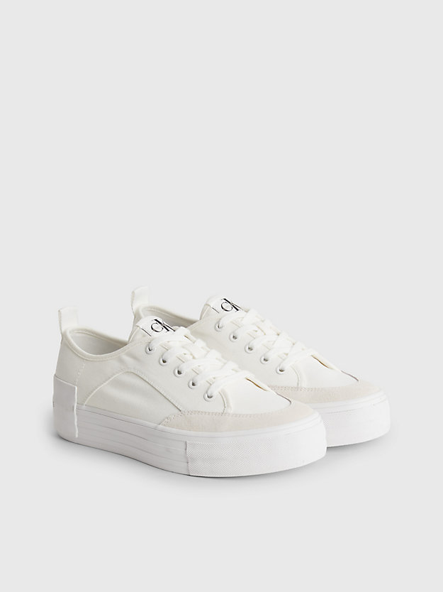 WHITE/ANCIENT WHITE Recycled Canvas Platform Trainers for women CALVIN KLEIN JEANS