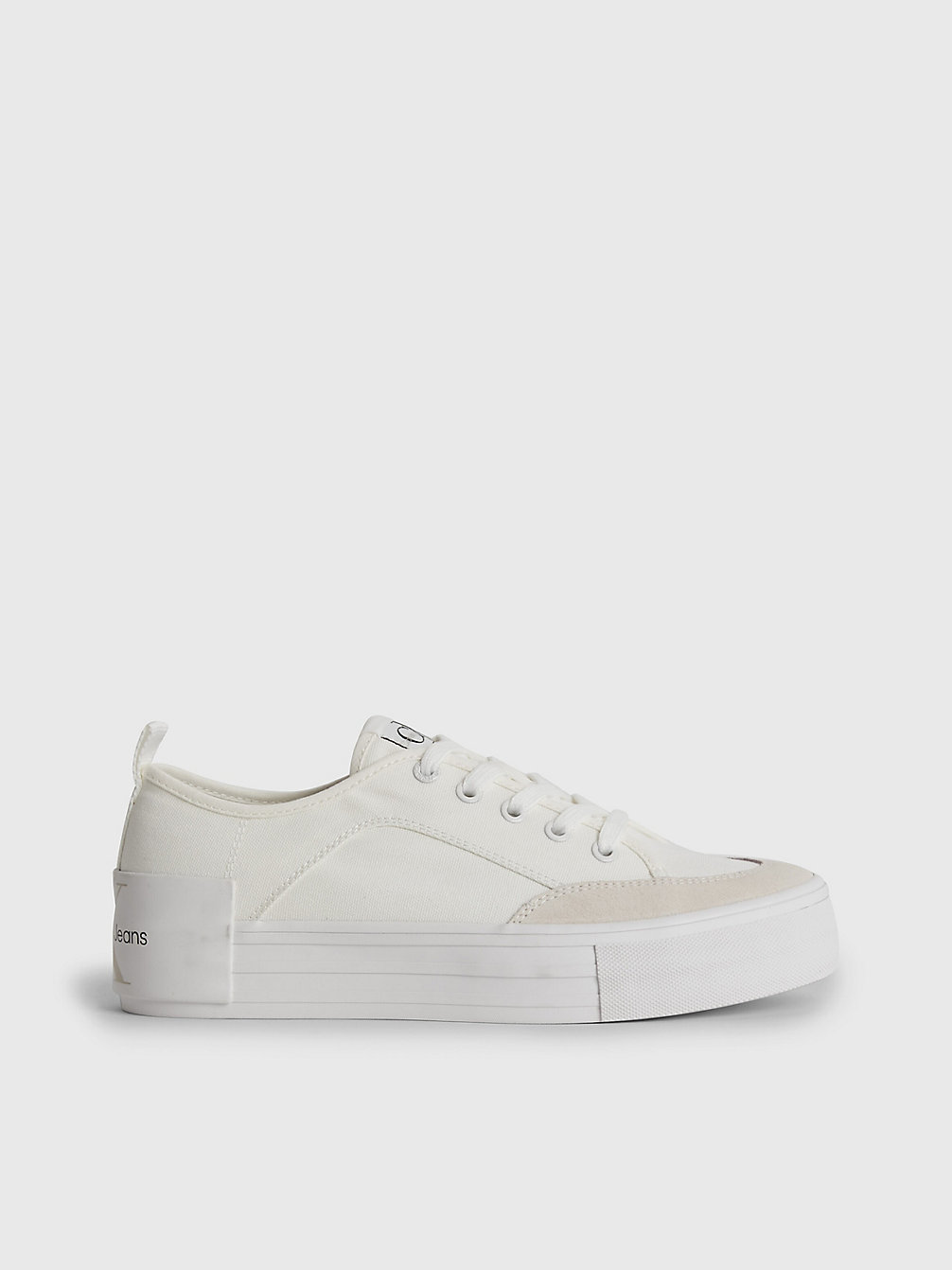 WHITE/ANCIENT WHITE Recycled Canvas Platform Trainers undefined women Calvin Klein