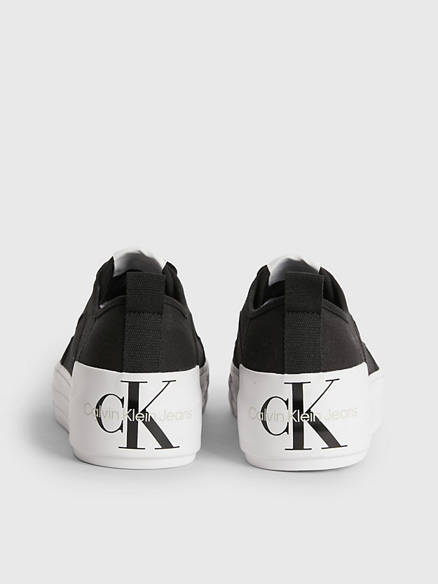 black recycled canvas platform trainers for women calvin klein jeans