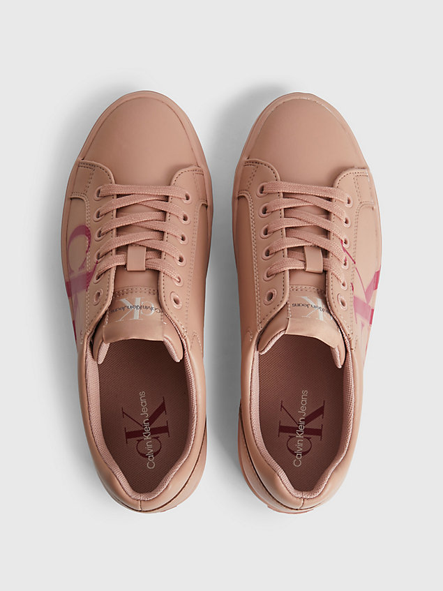 pink skórzane buty sportowe na platformie dla kobiety - calvin klein jeans