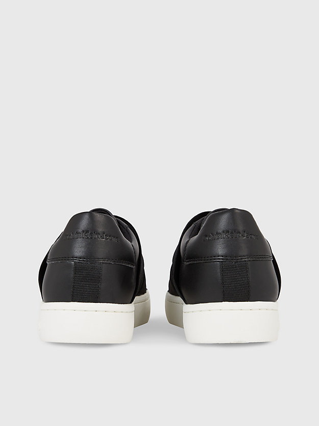 black/amethyst skórzane wsuwane buty sportowe dla kobiety - calvin klein jeans