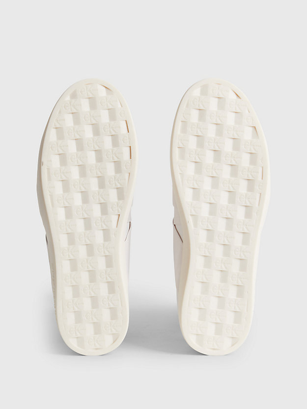 WHITE/ANCIENT WHITE Slip-on-Sneakers aus Leder für Damen CALVIN KLEIN JEANS