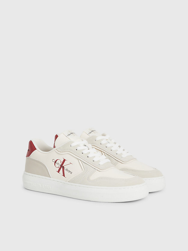 ANCIENT WHITE/EGGSHELL Suede Trainers for women CALVIN KLEIN JEANS