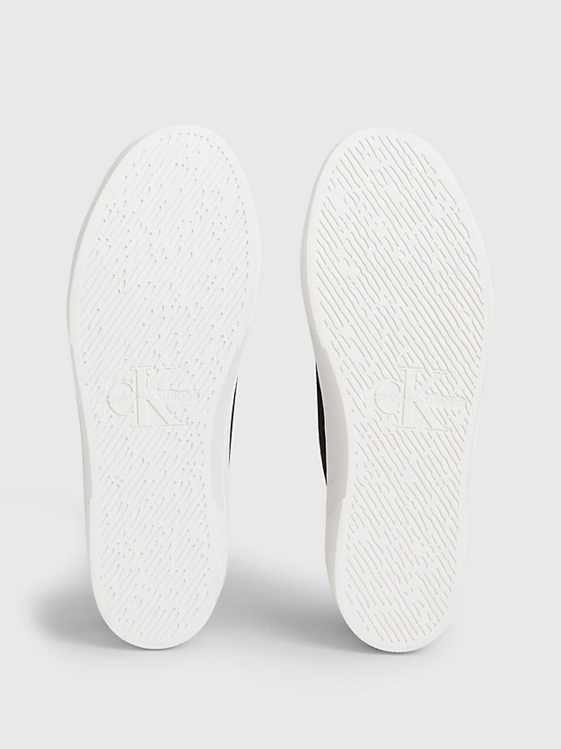 black / white siateczkowe buty sportowe na platformie z przetworzonych materiałów dla kobiety - calvin klein jeans