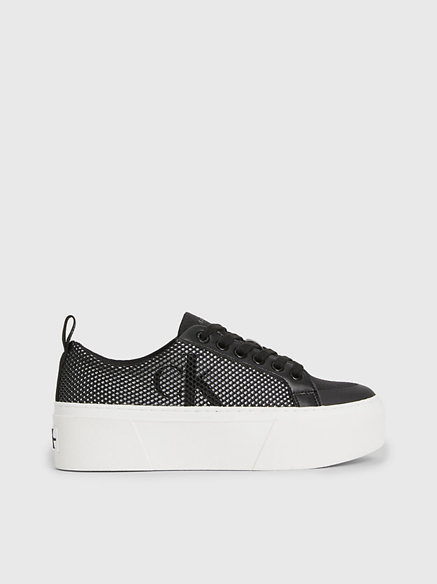 BLACK / WHITE Recycled Mesh Platform Trainers for women CALVIN KLEIN JEANS