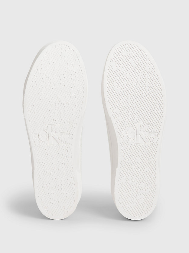 WHITE/CREAMY WHITE/BLACK Siateczkowe buty sportowe na platformie z przetworzonych materiałów dla Kobiety CALVIN KLEIN JEANS