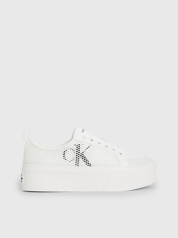 white/creamy white/black recycled mesh platform trainers for women calvin klein jeans