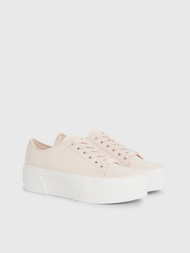 pink recycled satin platform trainers for women calvin klein jeans