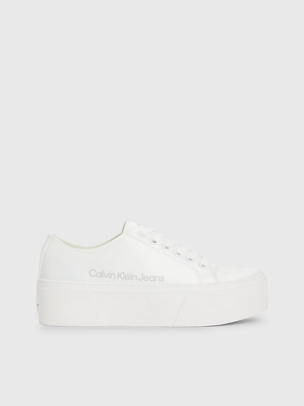 WHITE Plateau-Sneakers aus recyceltem Satin für Damen CALVIN KLEIN JEANS