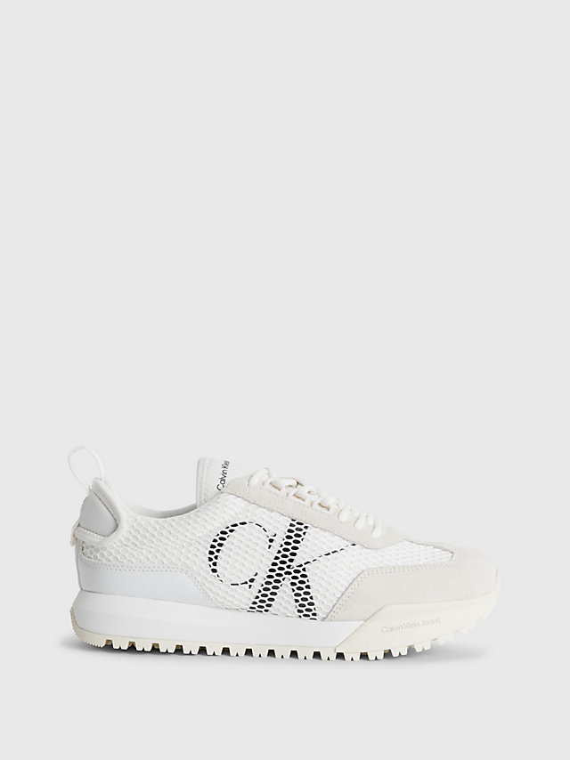 White/creamy White/black Recycled Mesh Trainers undefined women Calvin Klein