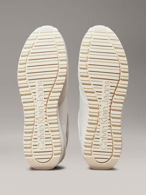 bright white/creamy white suede trainers for women calvin klein jeans