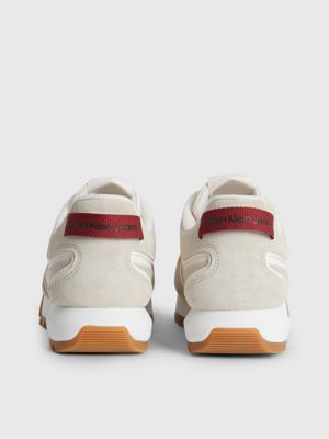 ANCIENT WHITE/EGGSHELL Baskets en daim for femmes CALVIN KLEIN JEANS