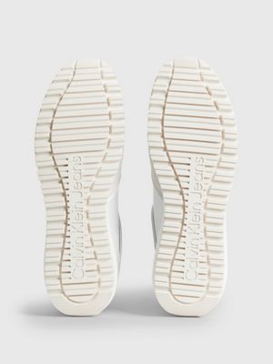 baskets en daim white/ancient white pour femmes calvin klein jeans