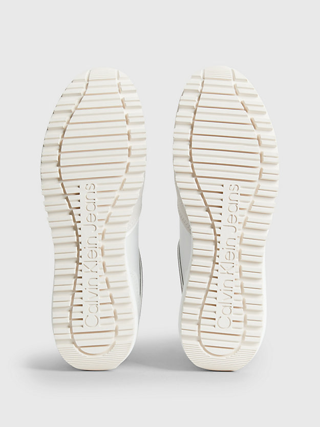 WHITE/ANCIENT WHITE Baskets en daim for femmes CALVIN KLEIN JEANS